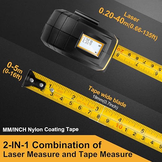 PREXISO 2-in-1 Laser Tape Measure