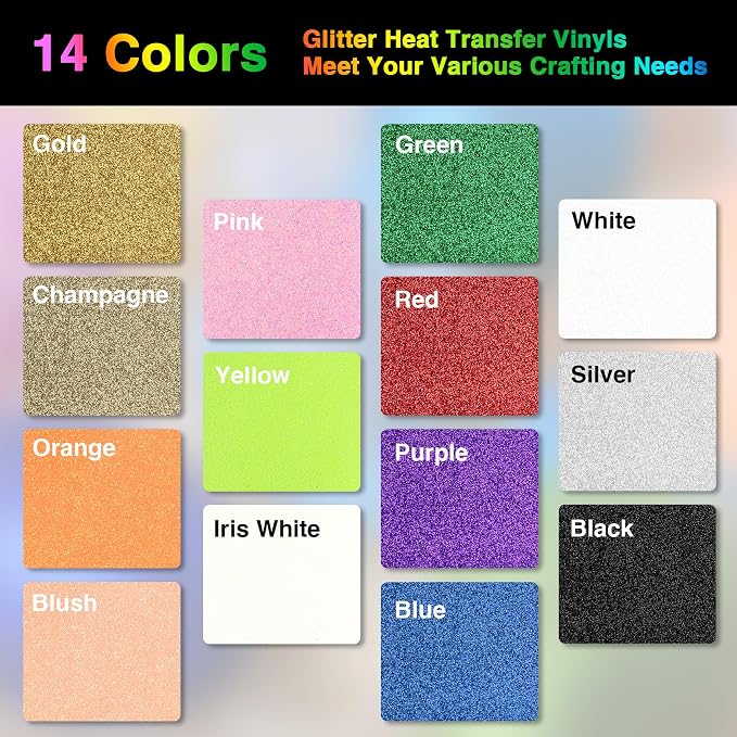 Gold Glitter HTV Heat Transfer Vinyl Roll 12inch x 5 ft
