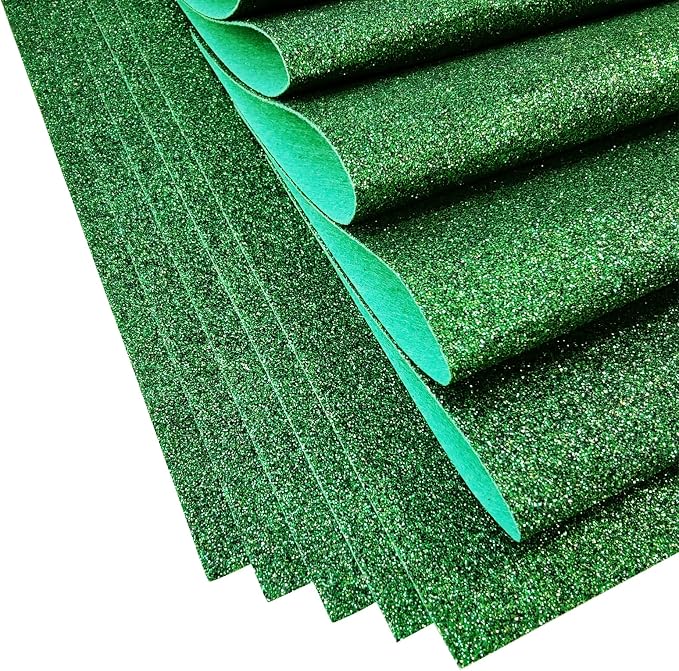 Jtnohx Glitter Felt Fabric, 8 x12 inches Felt Square Glitter