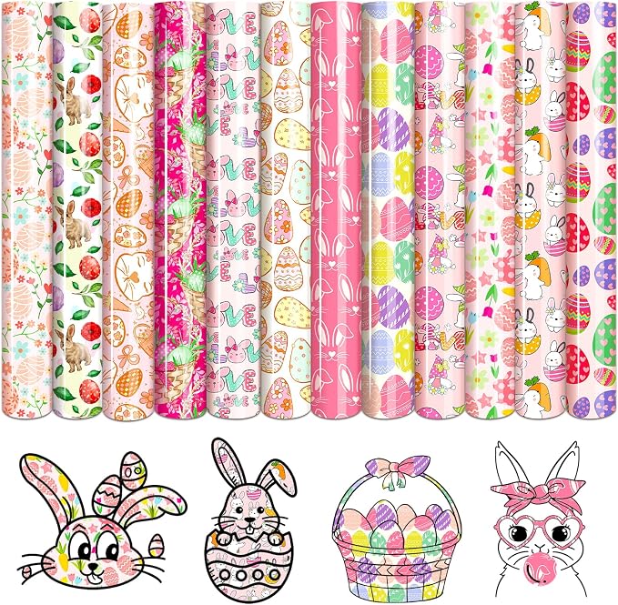 Tintnut Pink Easter Heat Transfer Vinyl, easy cut & weed, stretch washable