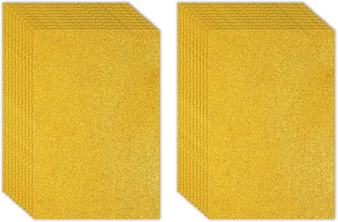 PATIKIL Yellow Shiny EVA Glitter Foam Sheet 11 x 8 Inch 2mm Thick Sparkle EVA