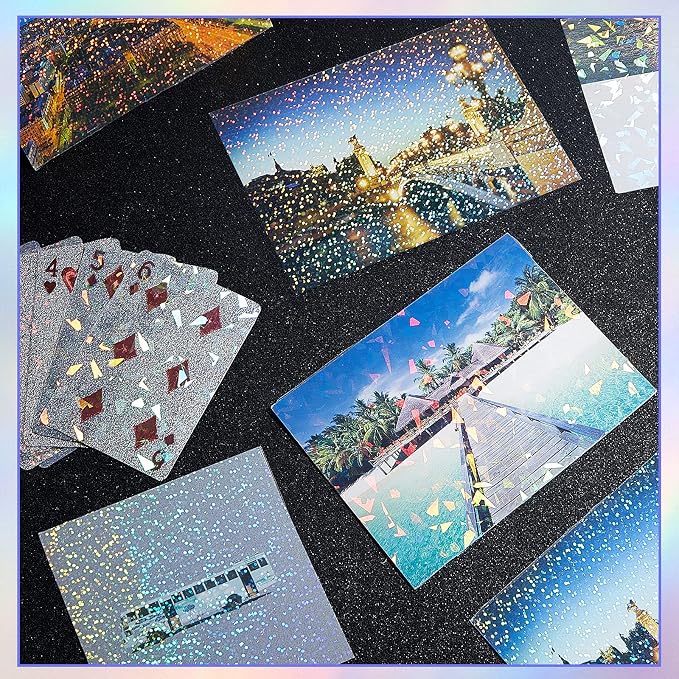 Clabby 36 Sheets Holographic Sticker Paper A4 Vinyl Holographic Laminate Sheets