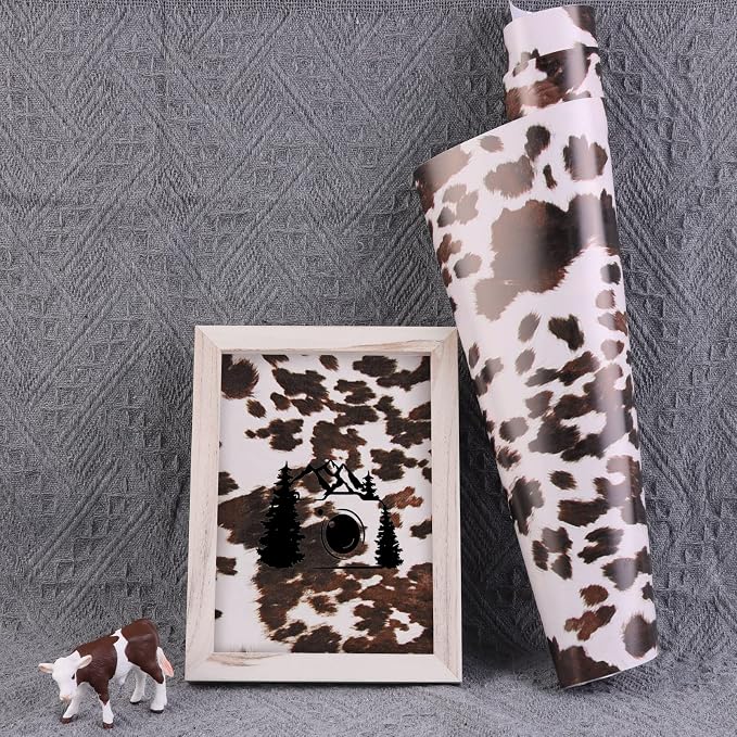Tintnut Cow Print Permanent Vinyl Cowhide Adhesive Vinyl Roll 12in x 5ft |