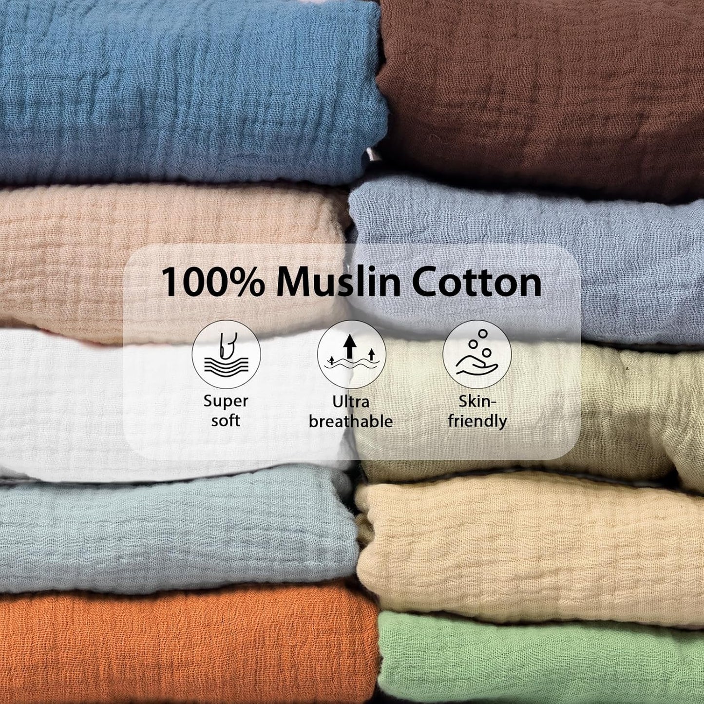 3 Pack Muslin Changing Pad Cover, Solid Changing Table Pad Cover, Soft Breathable Double Layer Boho Changing Pad Sheets Fit for Standard Changing Pad 16" x 32" (White & Sand & Brick)