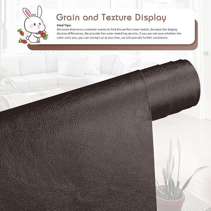KING MOUNTAIN Leather Repair Patch, 12 x 60 Inches self Adhesive Leather Repair