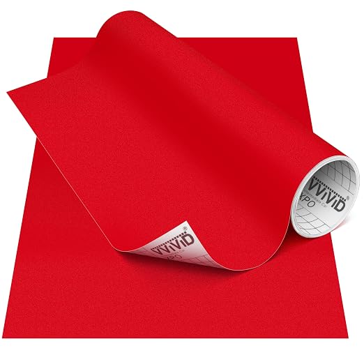 VViViD DECO65 Suede Red Permanent Adhesive Craft Vinyl