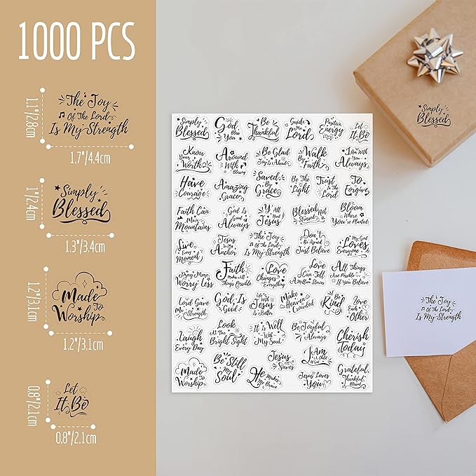 1000 PCS Bible Verse Stickers