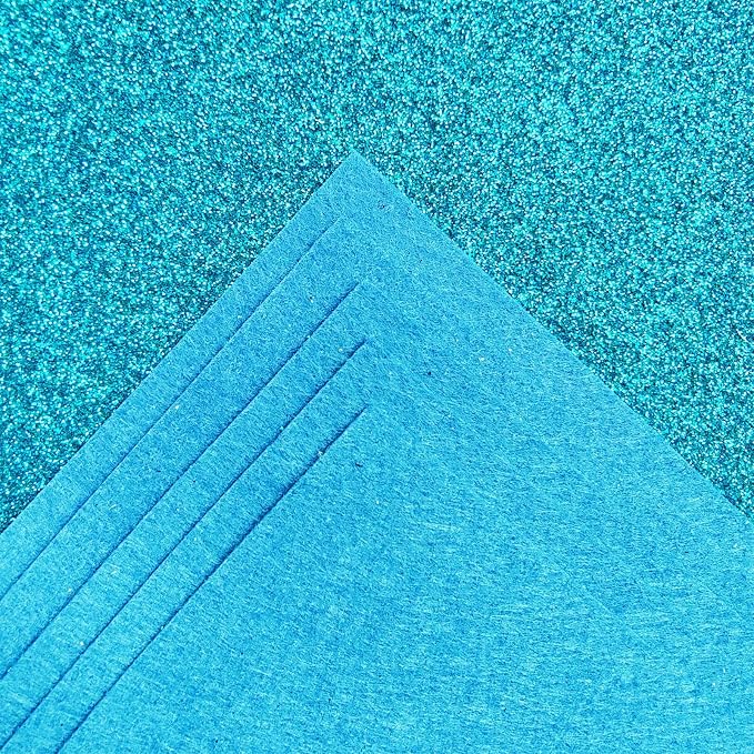 Jtnohx Glitter Felt Fabric, 8 x12 inches Felt Square Glitter