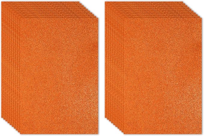 PATIKIL Orange Shiny EVA Glitter Foam Sheet 11 x 8 Inch 2mm Thick