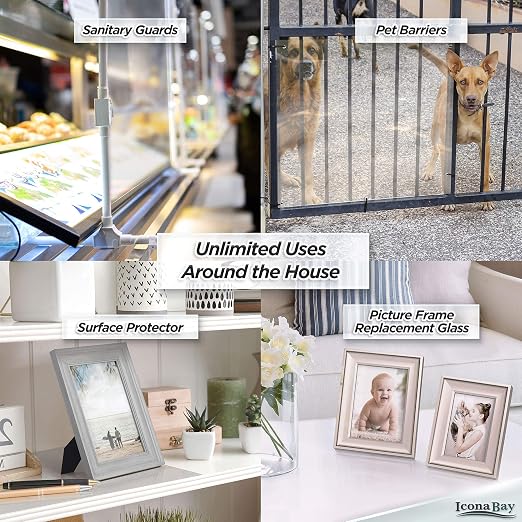 PET Plexiglass - 24 x 36 Inch, Protective Barriers, Picture Frame Glass