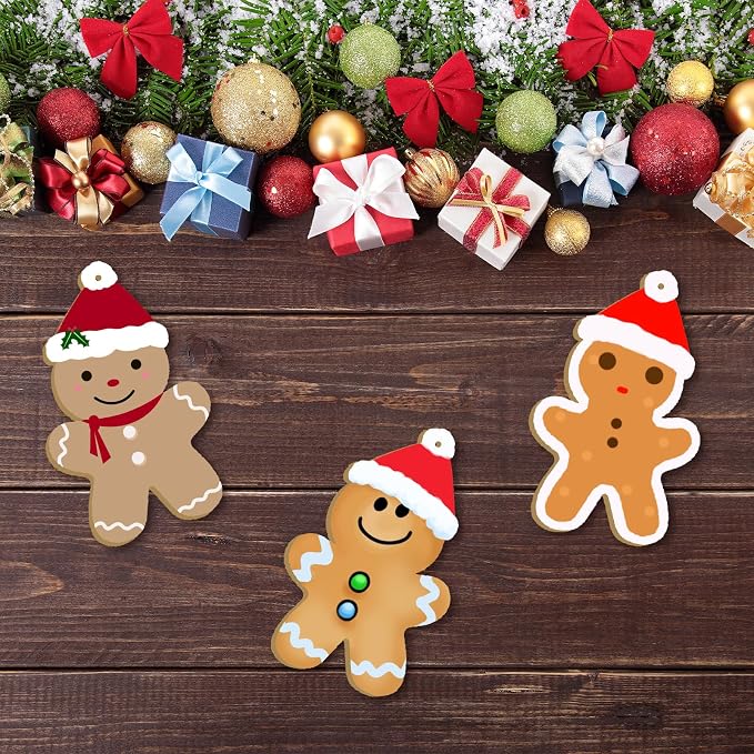 Large Size 7" Gingerbread Man Crafts Wooden Slices Unfinished Blank Wooden