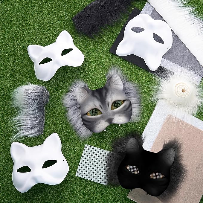 Seenelling DIY Therian Mask Kit Blank Cat Mask