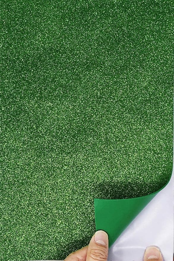 Allgala 12 Pack Glitter EVA Foam Paper 8 x 12inch Sheets-Green Color
