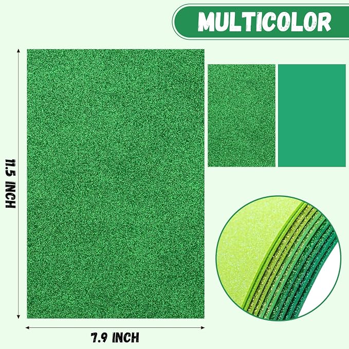 10 Pack Glitter Foam Sheets Craft 8 x 12 inch | 5 Colors Sparkles Foam Paper