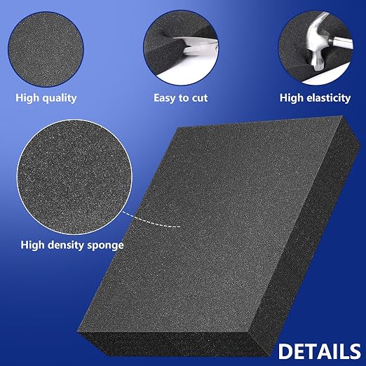 DECOHS 8 Pcs Polyurethane Foam Sheets- 2 Sizes Cuttable Foam Inserts