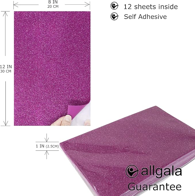 allgala Self-Adhesive Glitter EVA Foam Paper Sheets Perfect