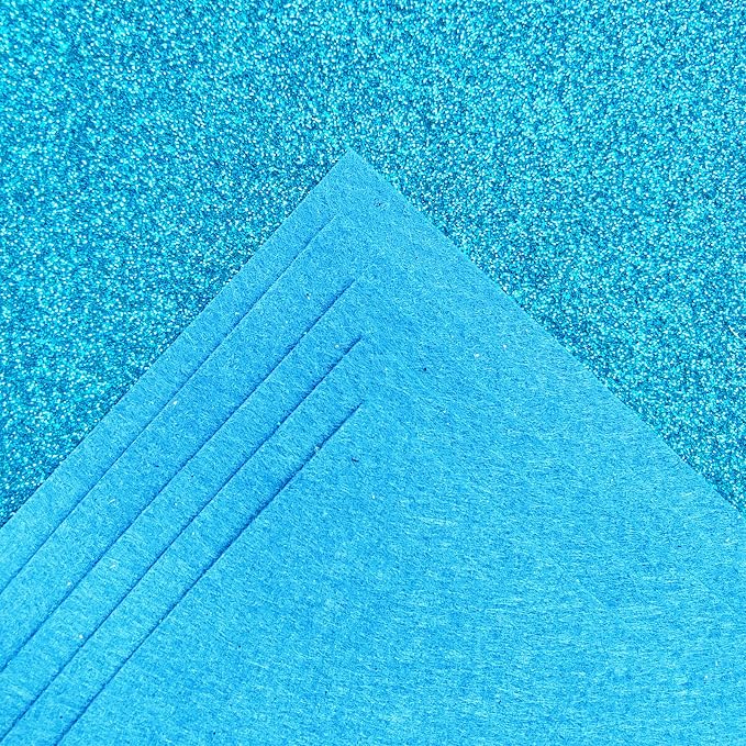 Jtnohx Glitter Felt Fabric, 8 x12 inches Felt Square Glitter