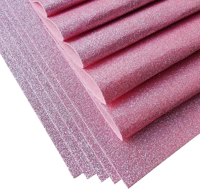 Glitter Felt Fabric, 8 x12 inches Felt Square Glitter