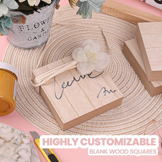 - 4” x 4” Wooden Blocks for Crafts