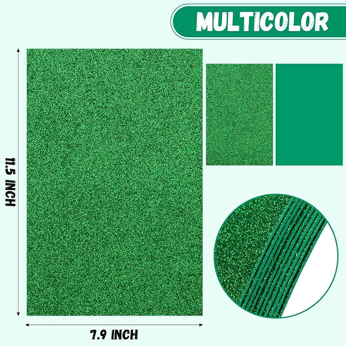 10 Pack Glitter Foam Sheets Craft 8 x 12 inch | Sparkles Foam Paper