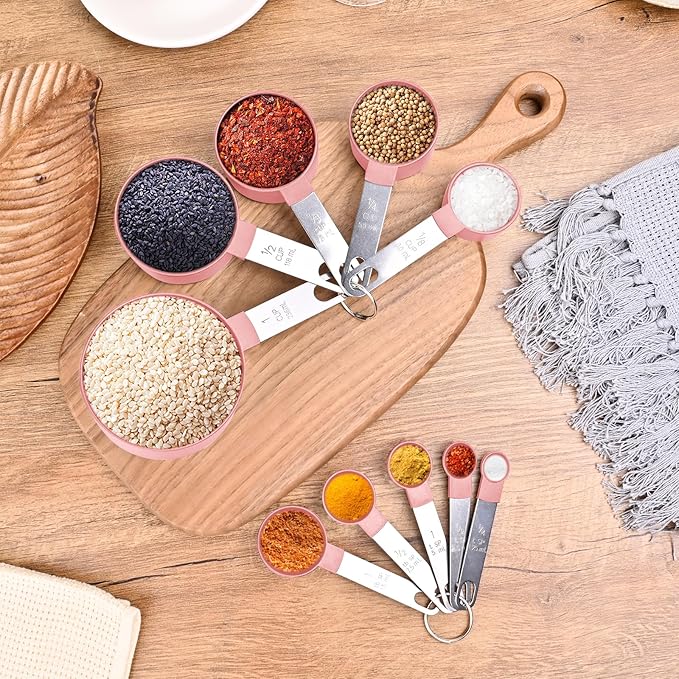 Measuring Cups and Spoons Set, 10 Pieces Nesting Measure Tools, Kitchen