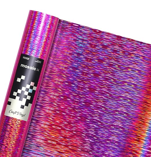 VViViD Mosaic+ Rose Pink Brushed Holographic 1ft x 5ft Crafting Vinyl
