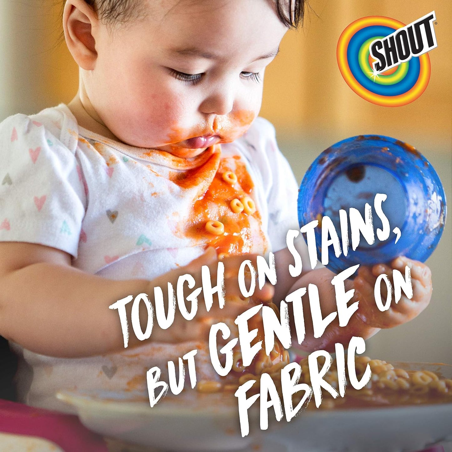 Shout Free Laundry Stain Remover Spray, Active Enzyme Formula is Fragrance, Bleach, and Dye Free, Removes Everyday Stains including Baby Stains - 22oz Spray