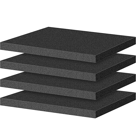 ToLanbbt Polyurethane Foam Sheets, 4P 16 x 12 x 1 Inch Cuttable Tool Box Case