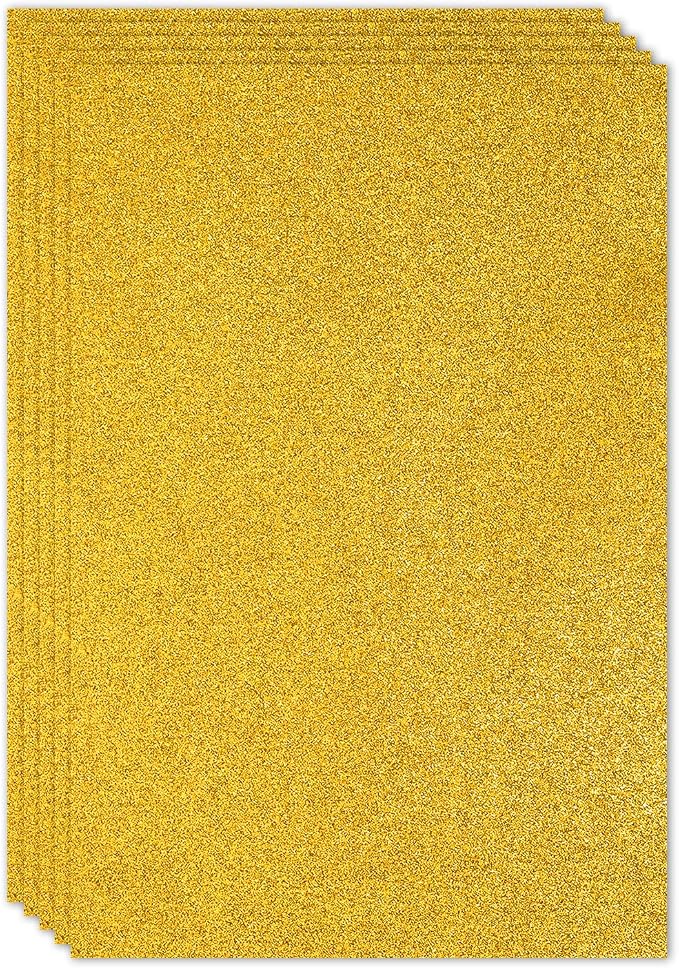 PATIKIL Yellow Shiny EVA Glitter Foam Sheet 11.8 x 7.9 Inch 2mm Thick Sparkle