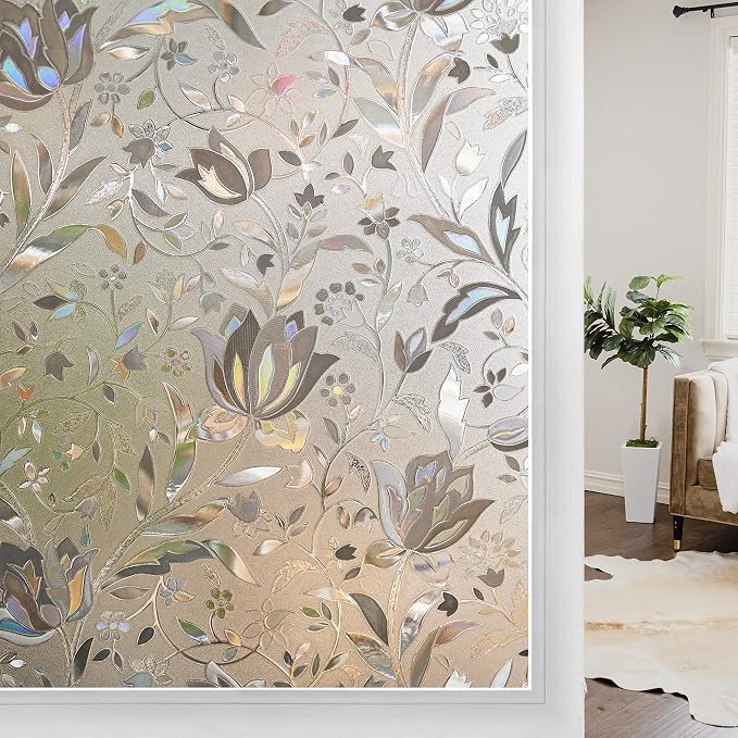 Window Film Privacy Stained Glass Frosted Decoration Static Cling Removable
