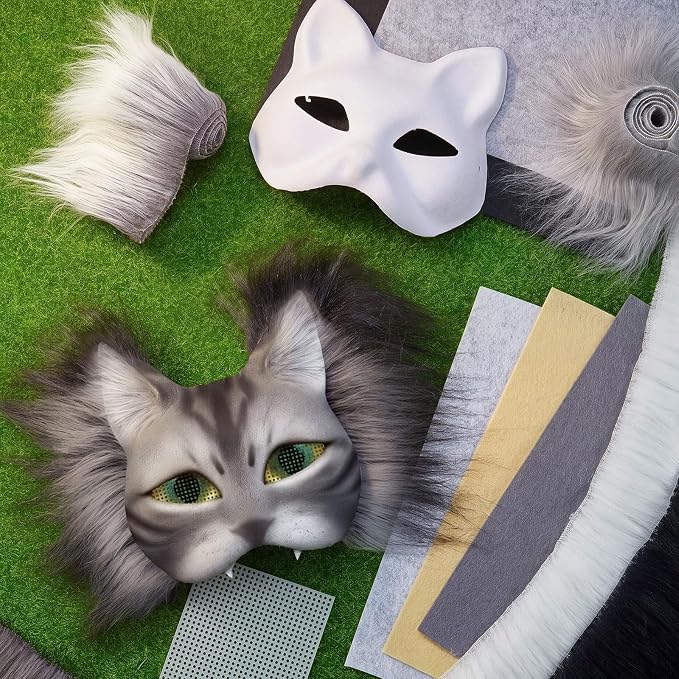 Seenelling DIY Therian Mask Kit Blank Cat Mask