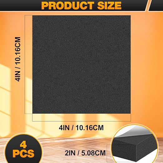 MYFAMIREA 4 PCS Adhesive Foam Padding Sheets, Neoprene Rubber Sheets Non-Slip