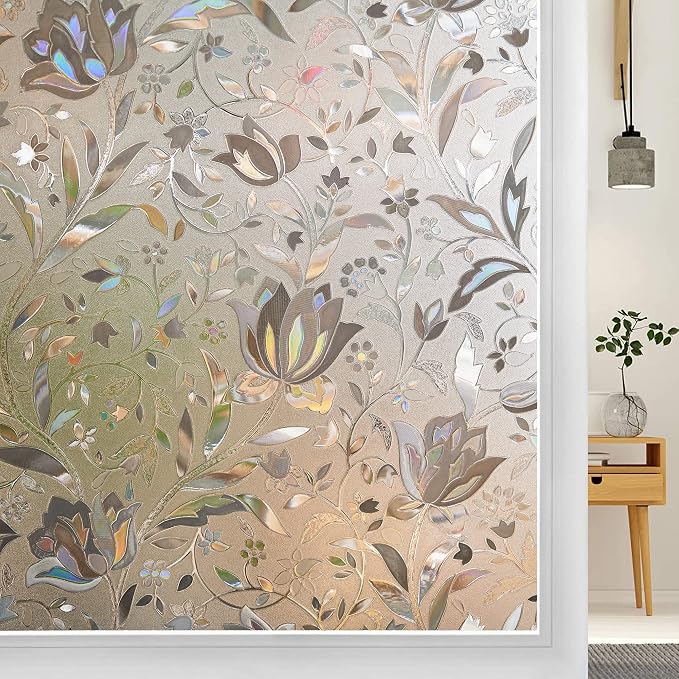 Window Film Privacy Stained Glass Frosted Decoration Static Cling Removable
