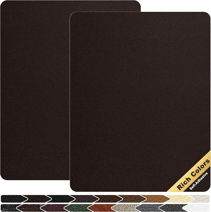 KING MOUNTAIN Leather Repair Patch, 2 Packs 9 x 11 Inches self Adhesive Leather