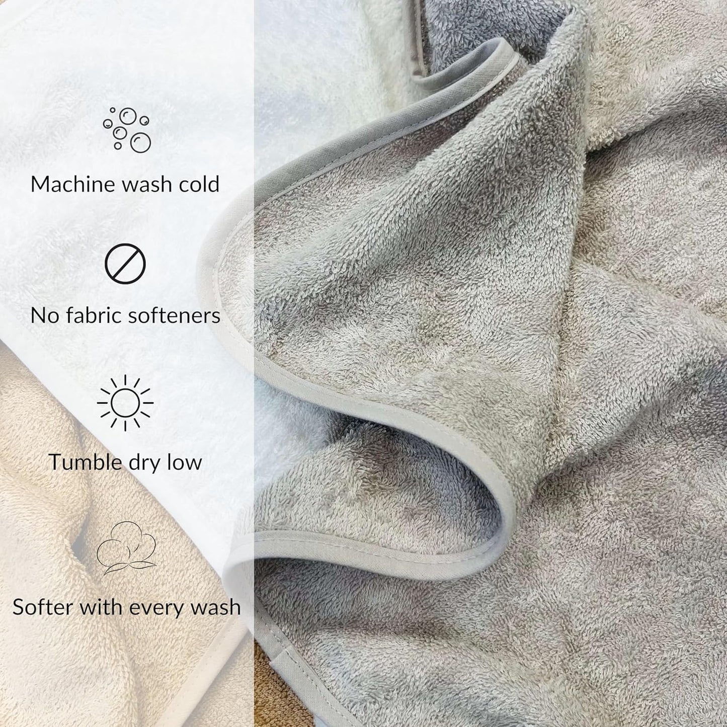 Pine & Palm Home Hooded Baby Towel – Turkish Cotton & Rayon from Bamboo, Soft & Absorbent, Quick-Dry | Neutral Newborn & Toddler Bath Towel | Gift-Ready Bag (Pearl)