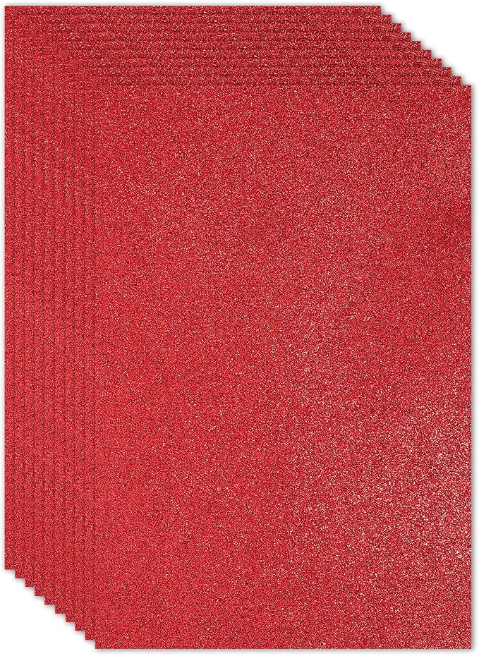PATIKIL Red Shiny EVA Glitter Foam Sheet 16x12 Inch 2mm Thick