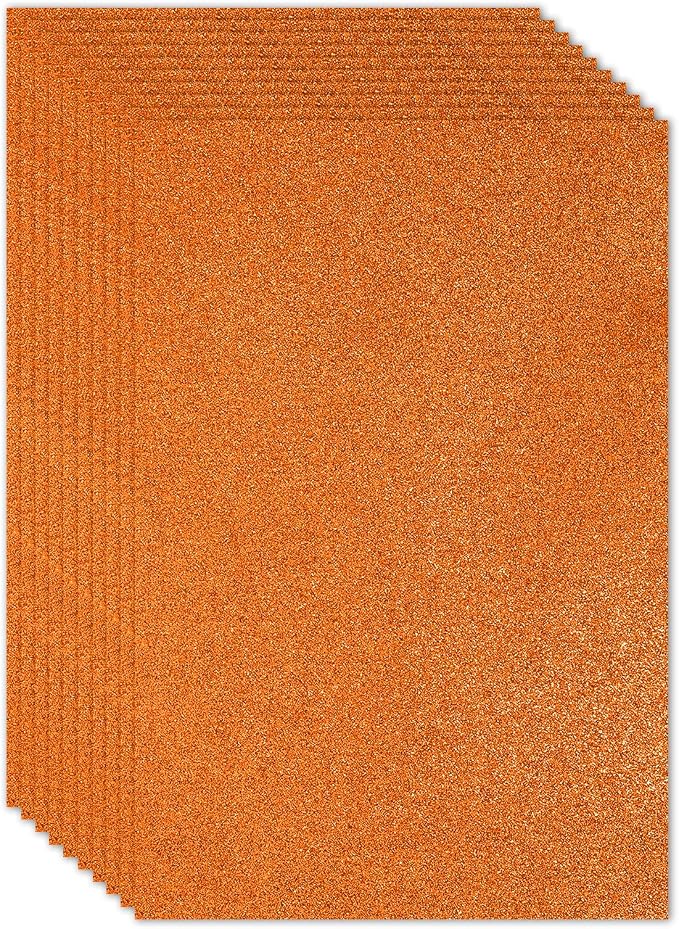 PATIKIL Orange Shiny EVA Glitter Foam Sheet 16x12 Inch 2mm Thick
