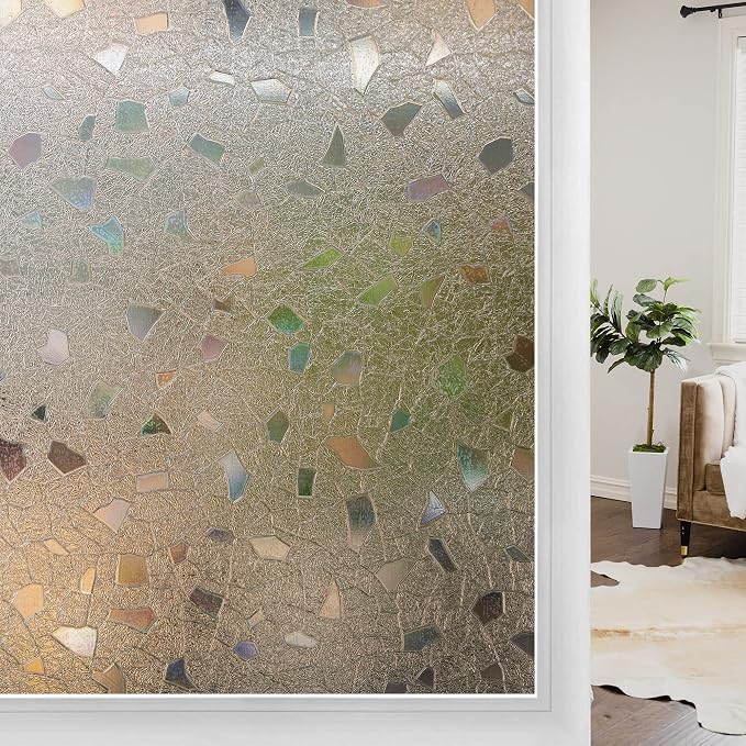 Window Film Stained Glass Frosted Decoration Art Window Privacy Film Static