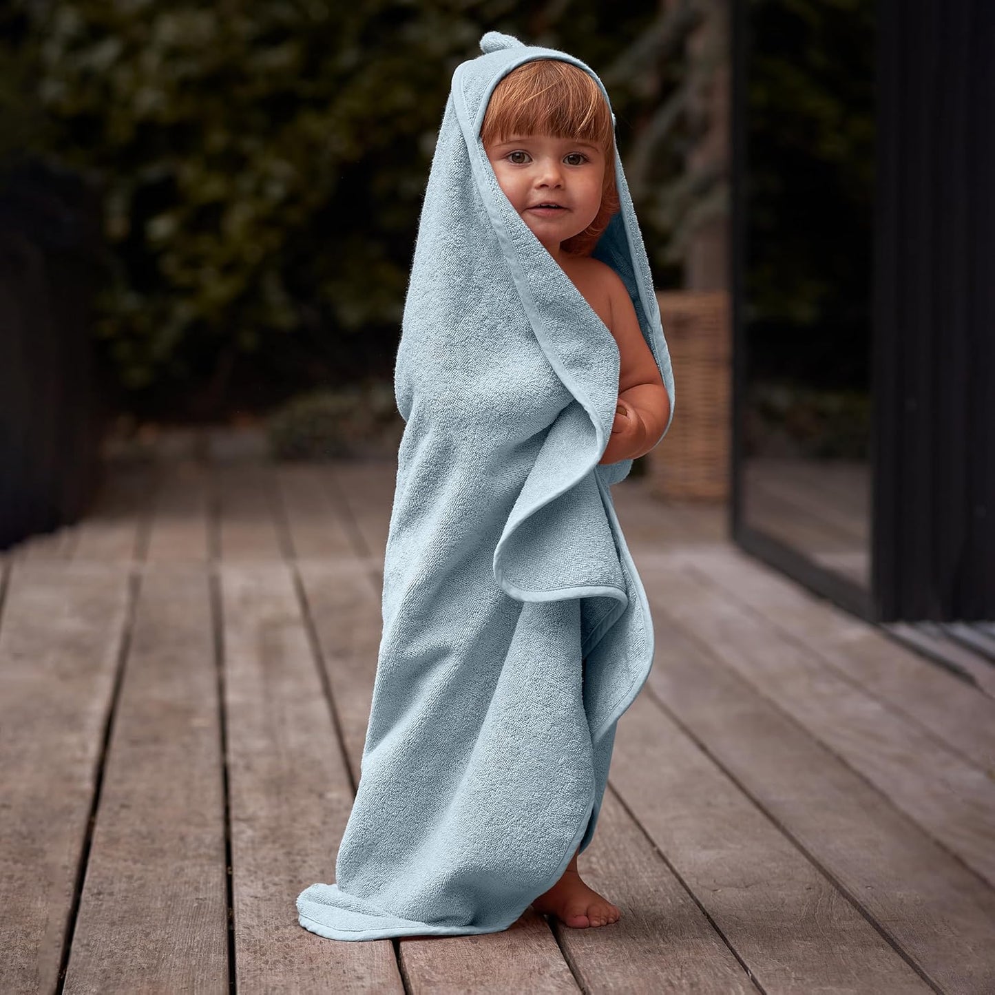 Baby Hooded Towel – Organic Cotton Baby Bath Towels – Baby Towels, Baby Bath Towels for Baby Boy, 32" x 32" Super-Soft and Absorbent Baby Towels for Newborn(Bear - Baby Blue)