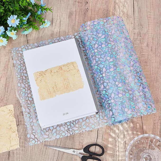 Printed TPU Jelly Faux Leather Fabric, 47.2 x 11.8 Inch Transparent Clear Jelly