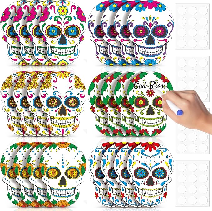 TaoBary 24 Pcs 7.09'' Sugar Skull Cutouts