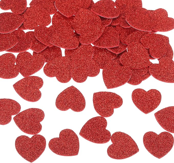 MECCANIXITY 180Pcs Glitter Foam Stickers 1 Inch Self-Adhesive Sparkly