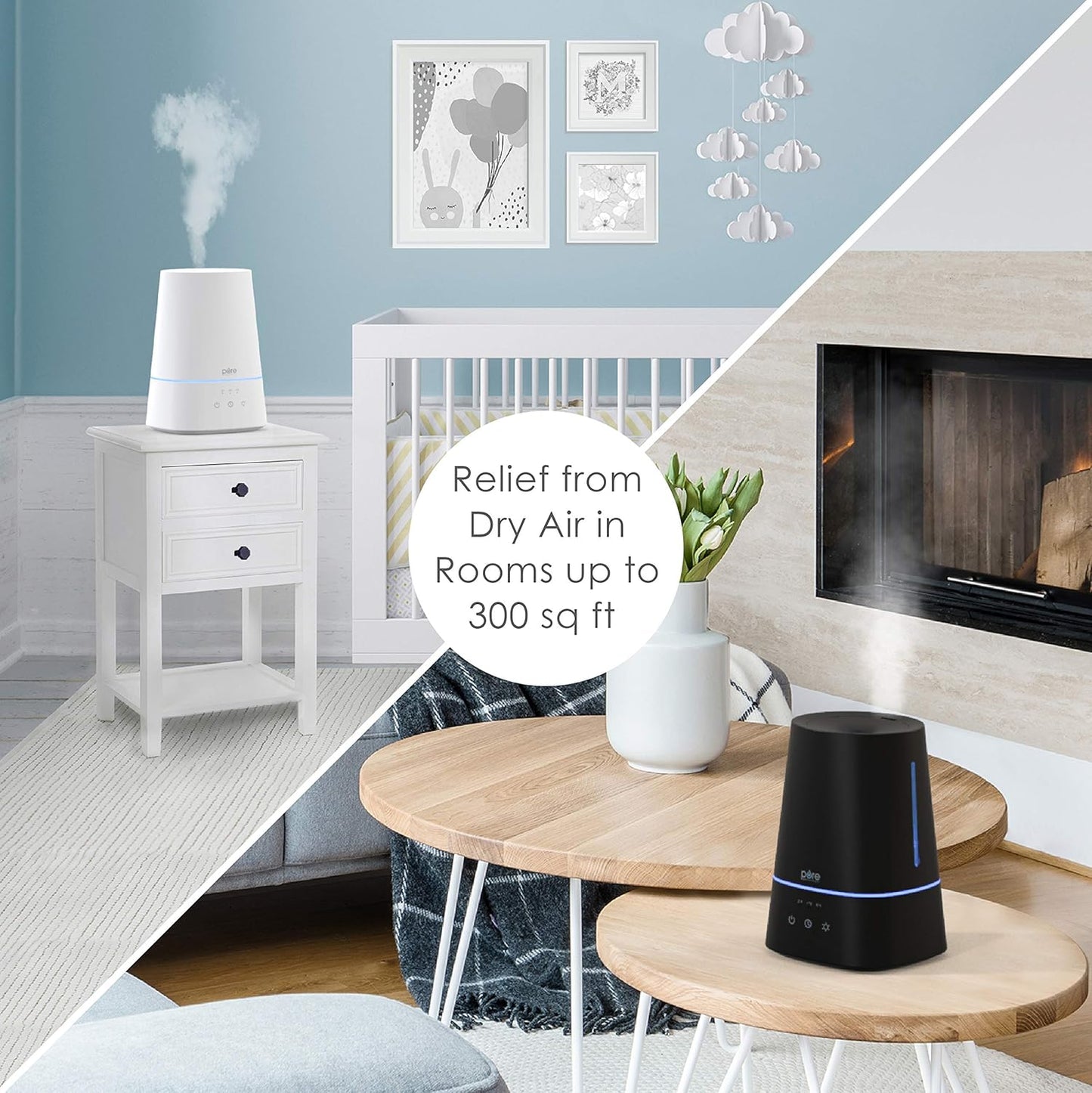 Pure Enrichment HUME Max - Easy Top-Fill Ultrasonic Cool Mist Humidifier, 3.7-L (1 Gallon) Water Tank, 3 Mist Settings, & Auto Shut-Off Timer - Ideal for Large Bedrooms, Nurseries & Dry Areas (White)