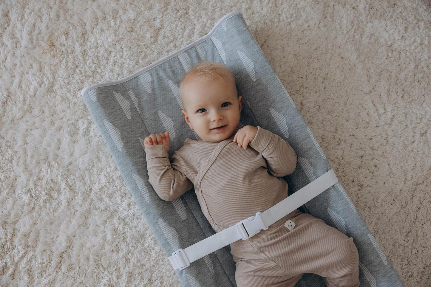 Baby Diaper Changing Pad Soft, Waterproof Changing Pad, Non-Slip Bottom, Safety Straps & Ergonomic Contoured Design - Wipeable Changing Pad Cover Standard Size (31.5"x16") Changing Tables & Dressers