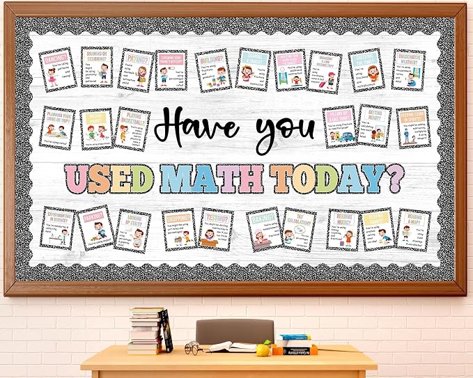Math Bulletin Board Set Mathematics Composition Notebook Classroom Decoration