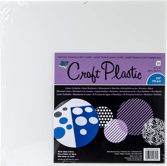 Grafix Craft Plastic Sheets 12"X12" 25/Pkg-Frosted .010