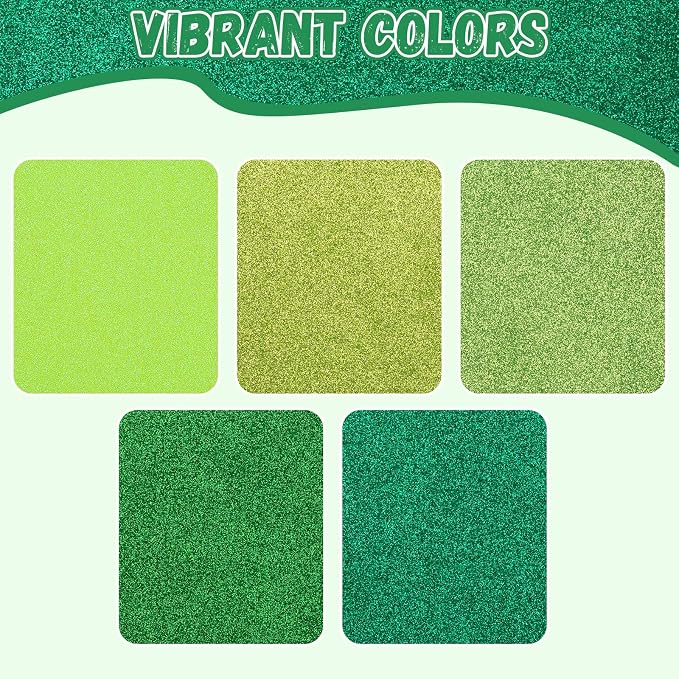 10 Pack Glitter Foam Sheets Craft 8 x 12 inch | 5 Colors Sparkles Foam Paper