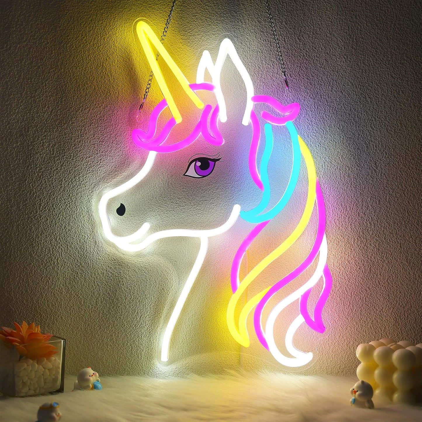 Unicorn Neon Sign, Unicorn Lamp Wall Decor, Dimmable Birthday Party Decorations for Home, Patio, Garden, Restaurants, Hotels, Stores, Clubs, Gift for Friends, Family and Kids