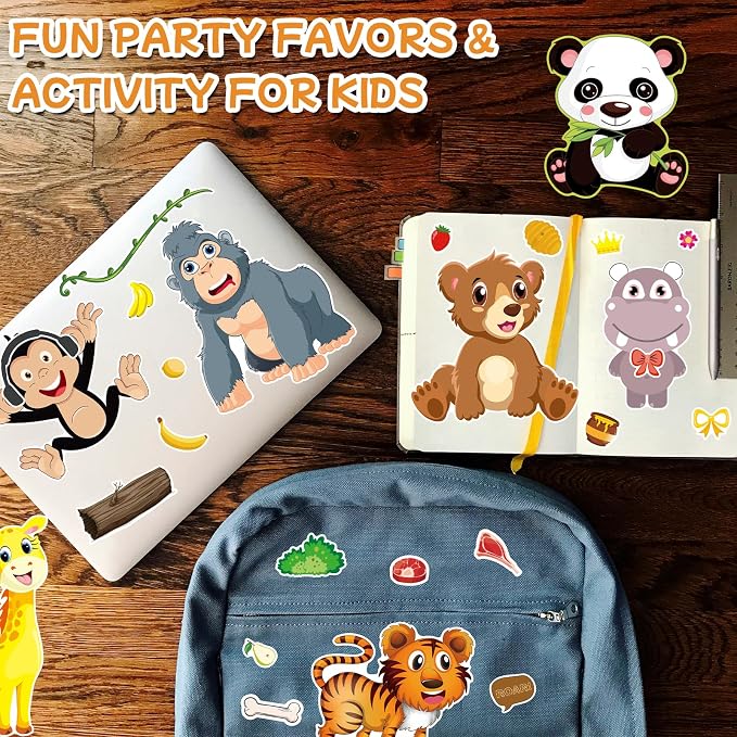 Aowplc 48 Make A Safari Animal Sticker Sheets