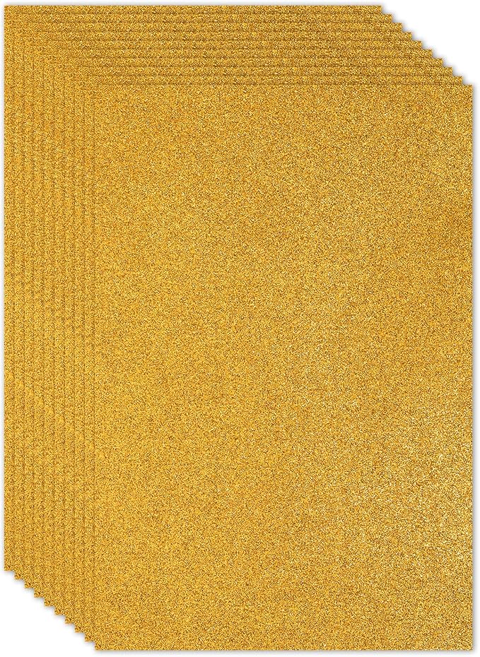 PATIKIL Gold Tone Shiny EVA Glitter Foam Sheet 11 x 8 Inch 2mm Thick